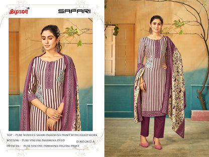 Safari-2412 Bipson Prints Wool Pashmina Suits