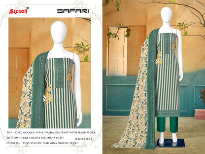 Safari-2412 Bipson Prints Wool Pashmina Suits