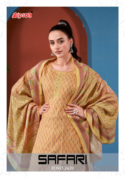 Safari-2420 Bipson Prints Woollen Pashmina Suits
