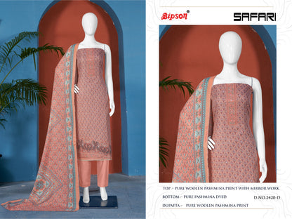 Safari-2420 Bipson Prints Woollen Pashmina Suits