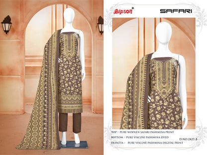 Safari-2427 Bipson Prints Woolen Pashmina Suits