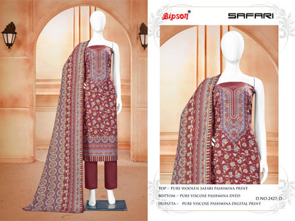 Safari-2427 Bipson Prints Woolen Pashmina Suits