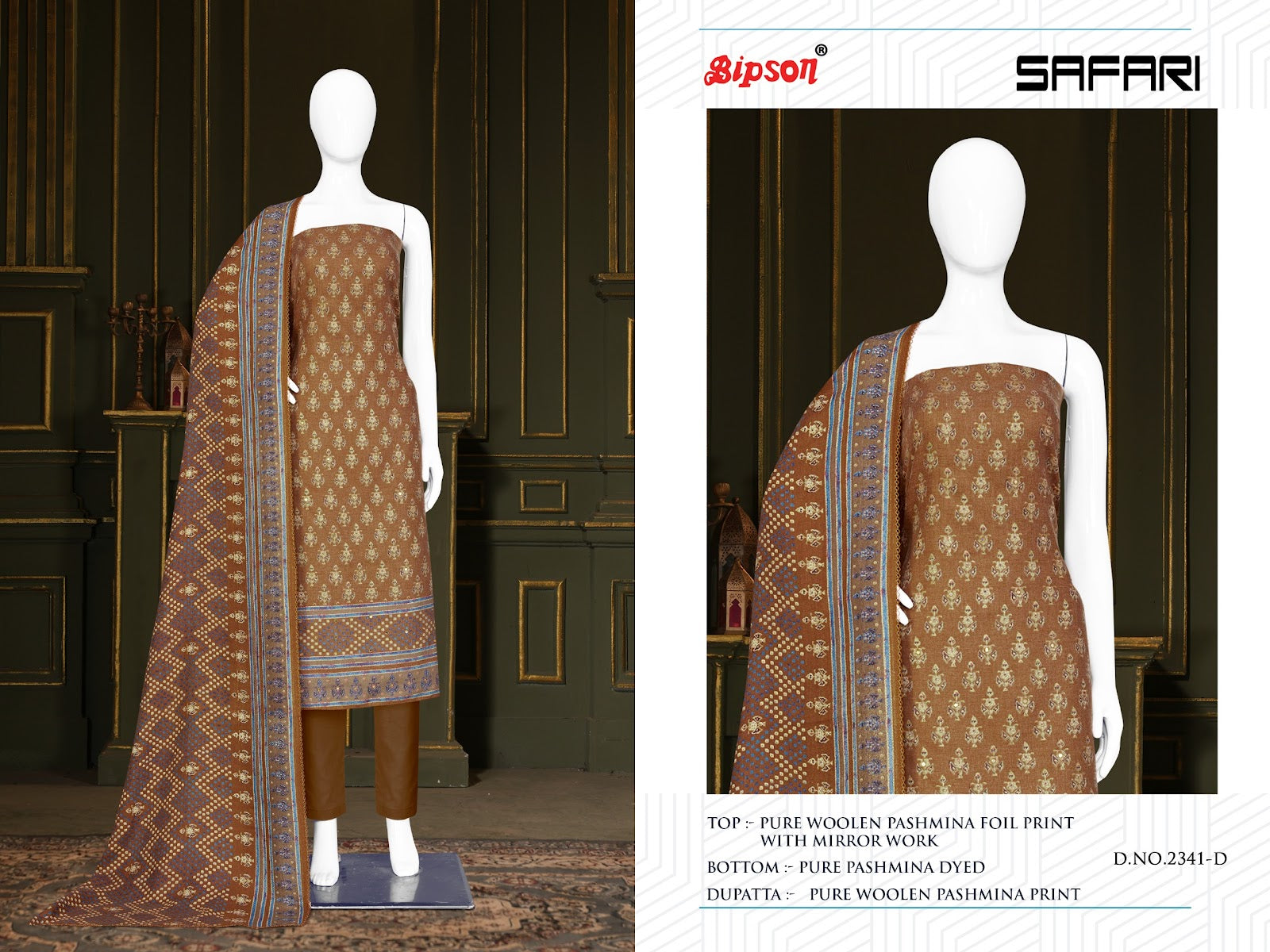 Safari 2342 Bipson Prints Woollen Pashmina Suits