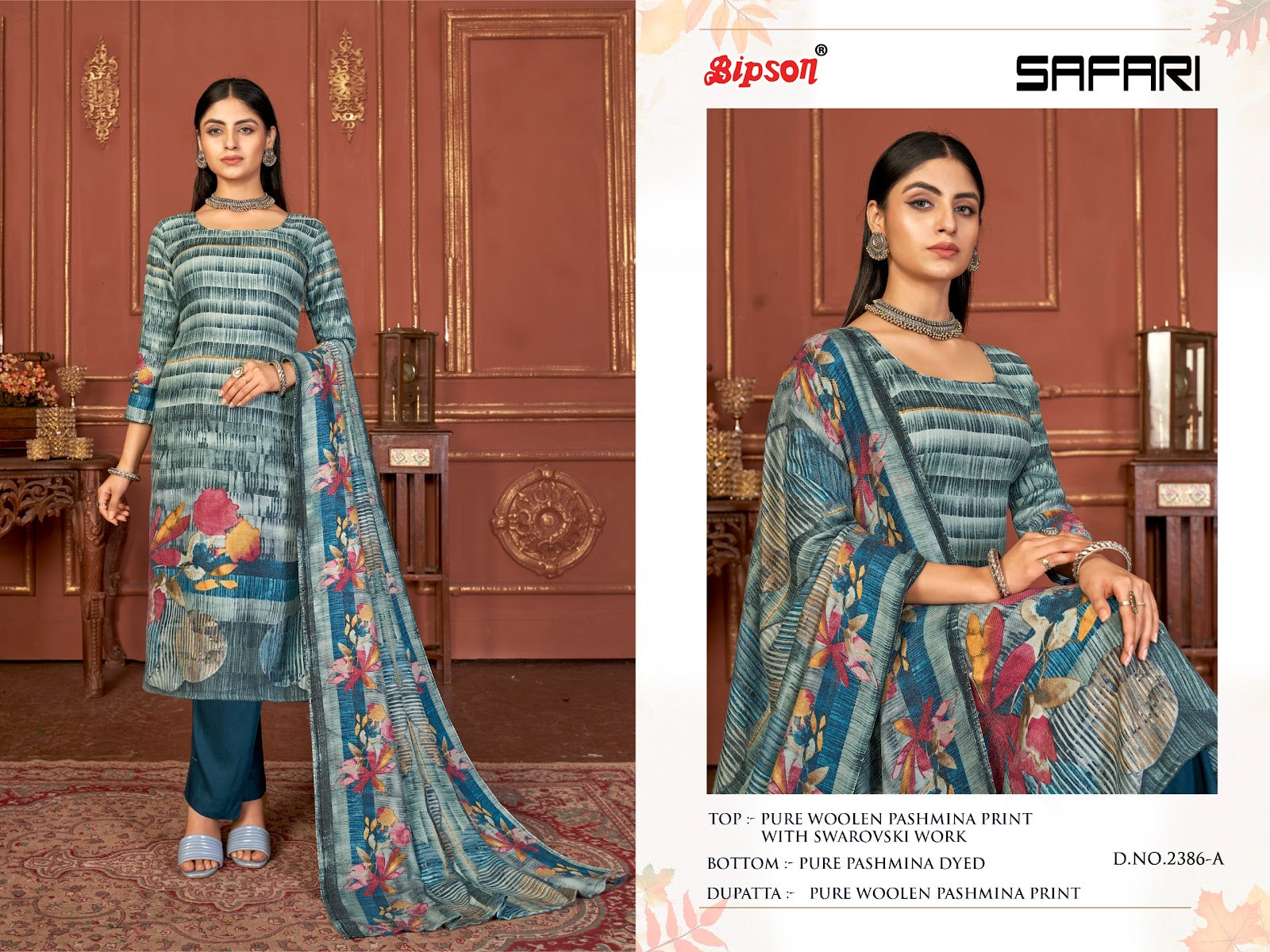 Safari 2386 Bipson Prints Woollen Pashmina Suits