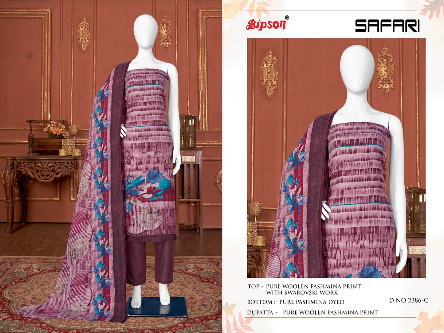 Safari 2386 Bipson Prints Woollen Pashmina Suits