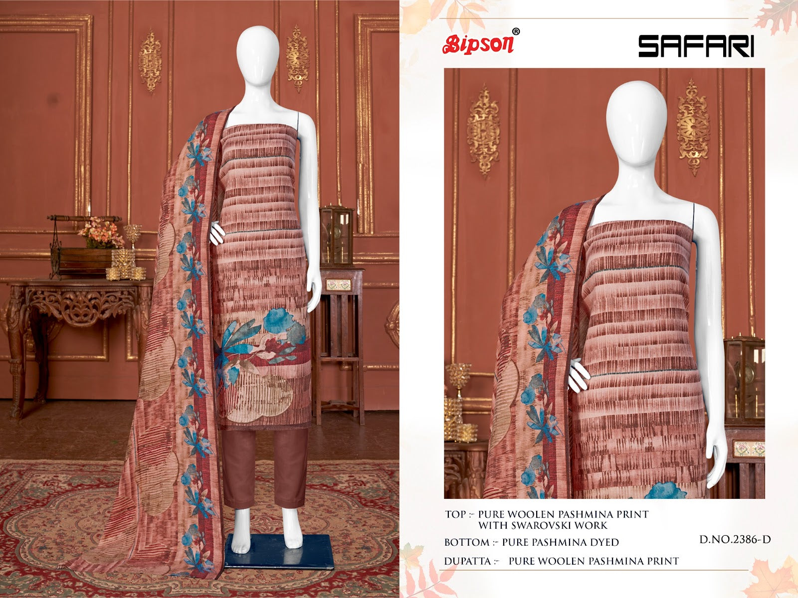 Safari 2386 Bipson Prints Woollen Pashmina Suits