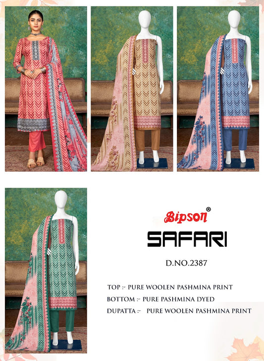 Safari 2387 Bipson Prints Woollen Pashmina Suits