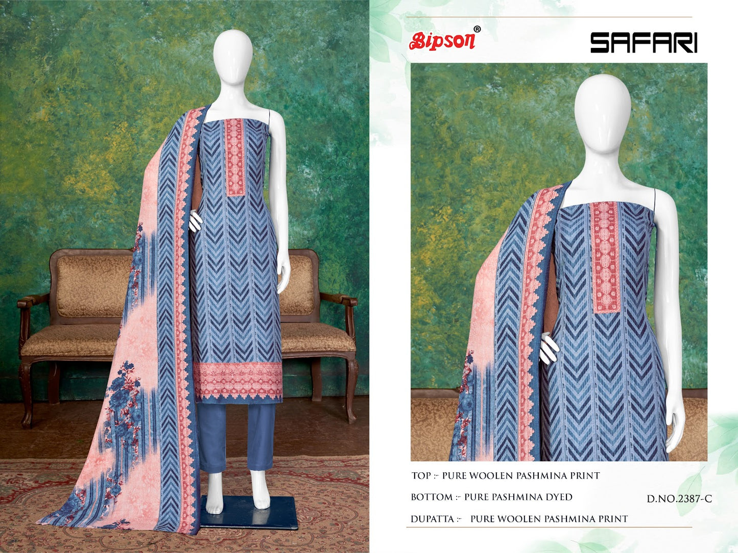 Safari 2387 Bipson Prints Woollen Pashmina Suits