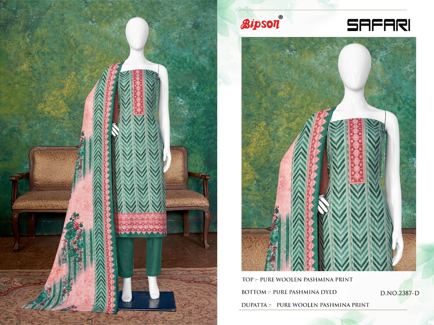 Safari 2387 Bipson Prints Woollen Pashmina Suits