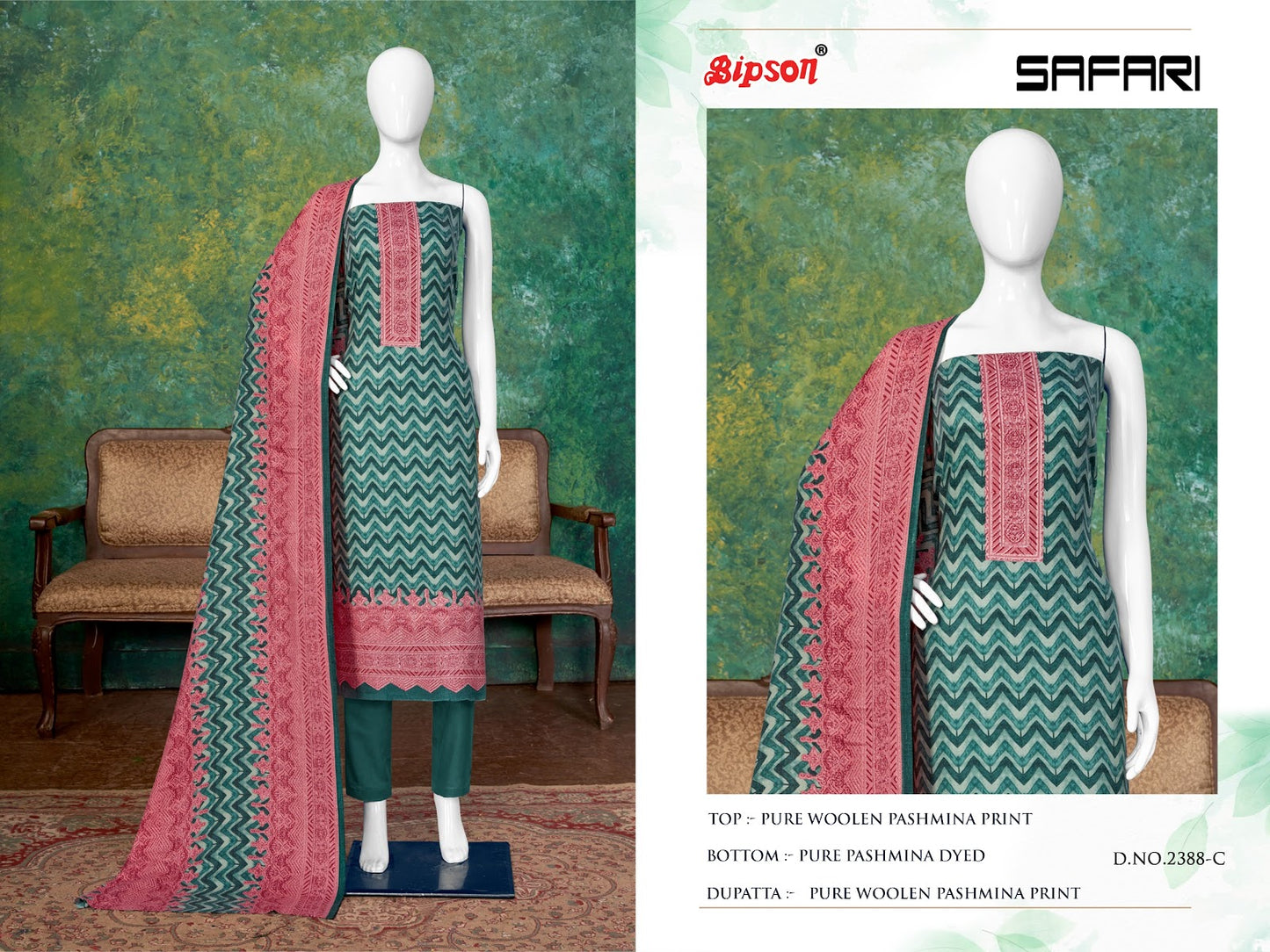 Safari 2388 Bipson Prints Woollen Pashmina Suits