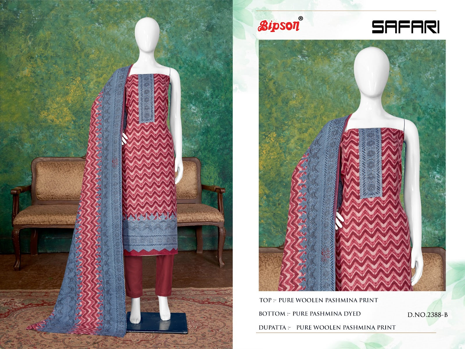 Safari 2388 Bipson Prints Woollen Pashmina Suits