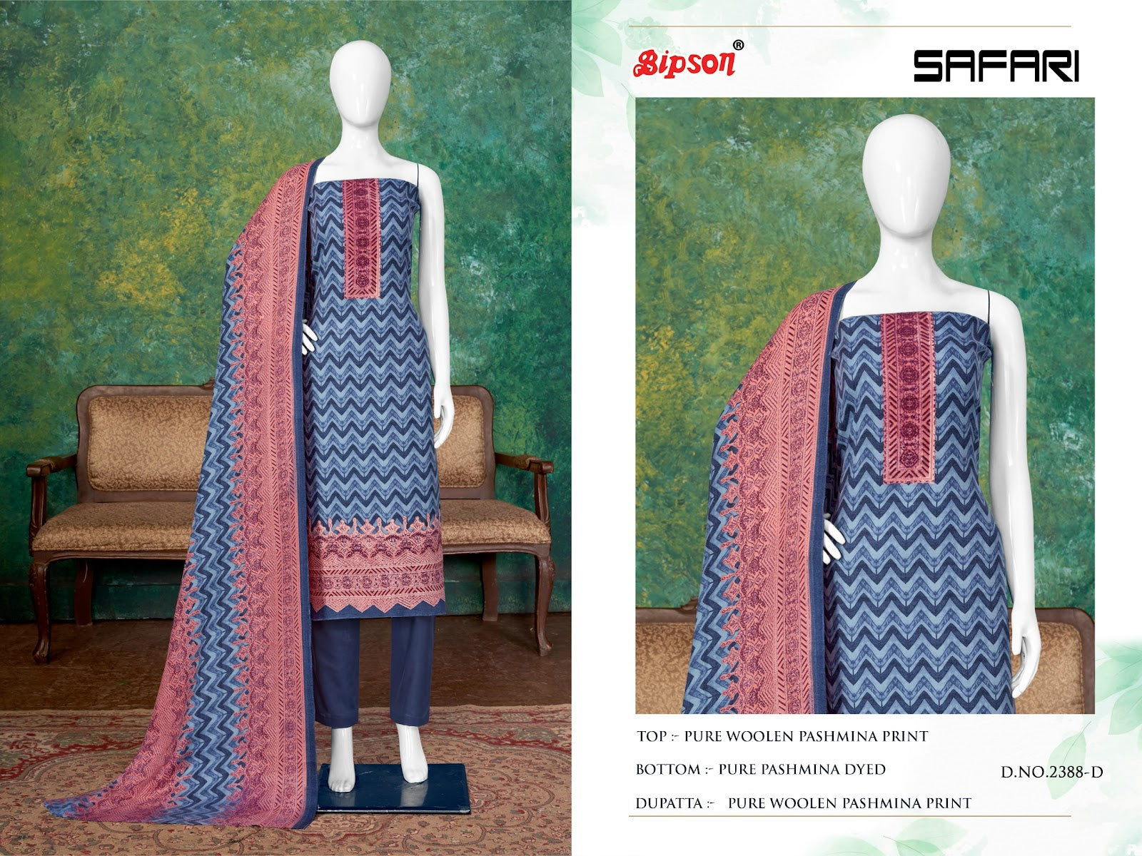 Safari 2388 Bipson Prints Woollen Pashmina Suits