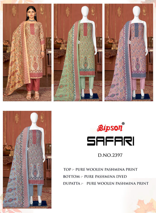 Safari 2397 Bipson Prints Woollen Pashmina Suits