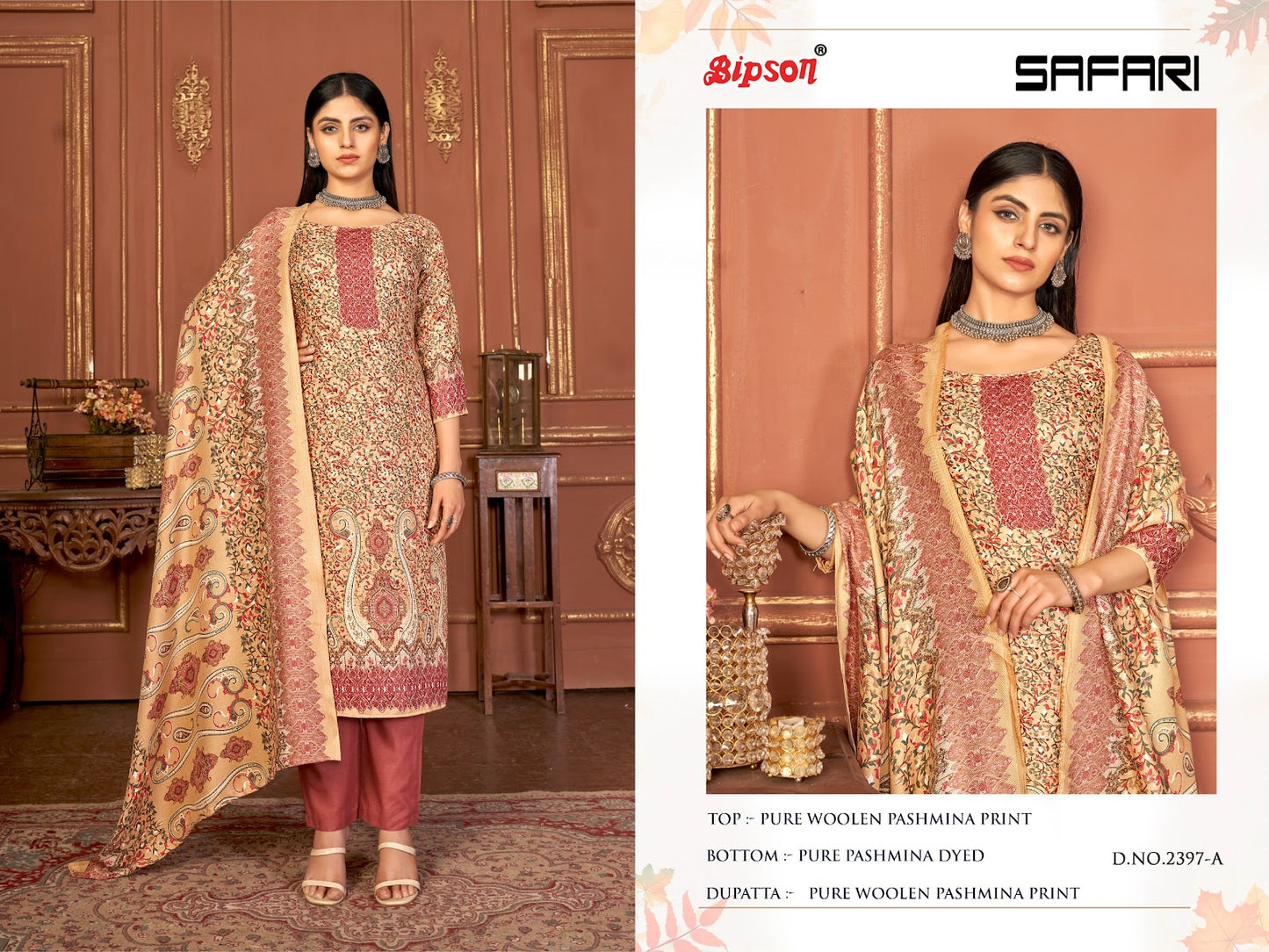Safari 2397 Bipson Prints Woollen Pashmina Suits