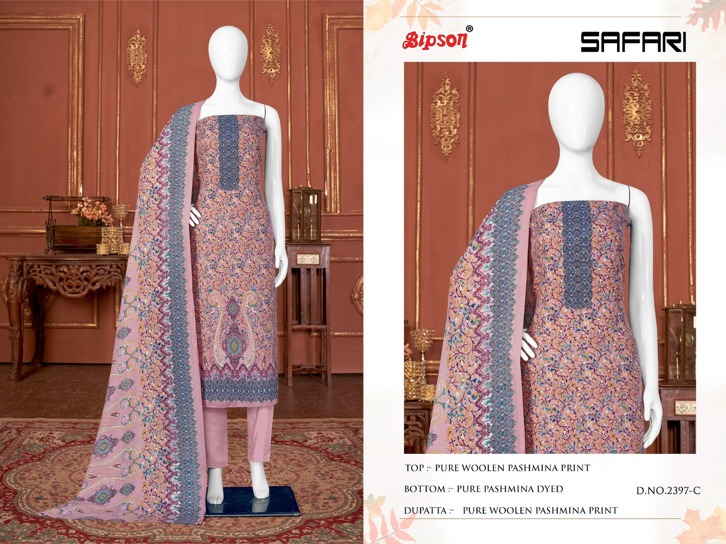 Safari 2397 Bipson Prints Woollen Pashmina Suits