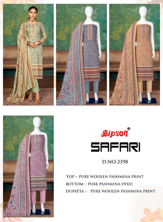Safari 2398 Bipson Prints Woollen Pashmina Suits