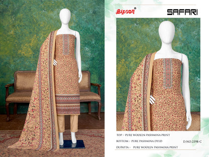 Safari 2398 Bipson Prints Woollen Pashmina Suits