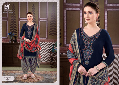 Saffron Alok Viscose Rayon Patiyala Style Suits