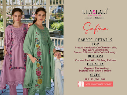 Safina Lily Lali Chanderi Silk Readymade Pant Style Suits