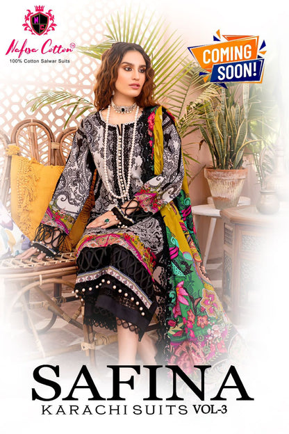 Safina Vol 3 Nafisa Cotton Karachi Salwar Suits