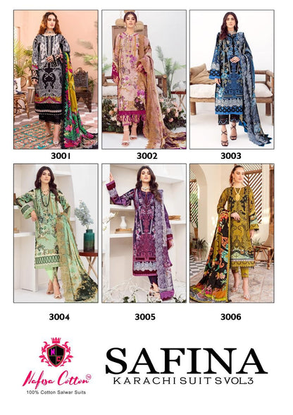 Safina Vol 3 Nafisa Cotton Karachi Salwar Suits
