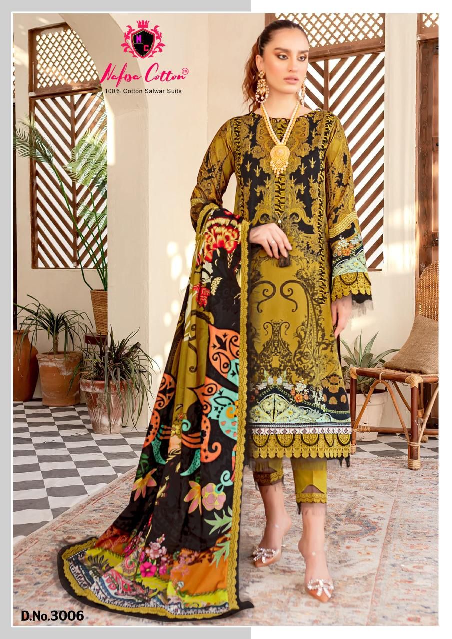 Nafisa Black And White 4 Karachi Cotton Dress Material :textileexport