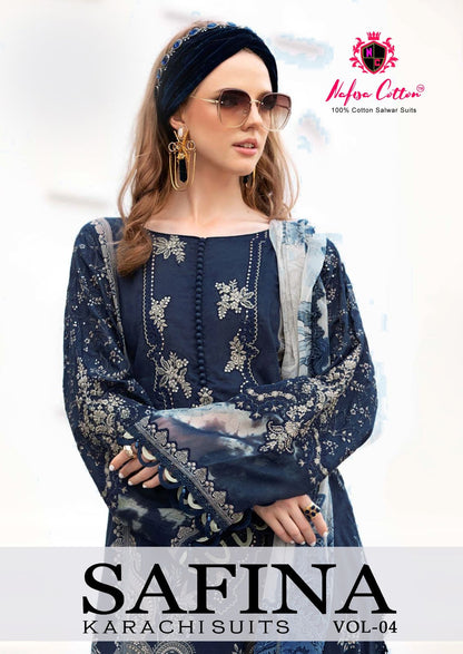 Safina Vol 4 Nafisa Cotton Soft Cotton Karachi Salwar Suits