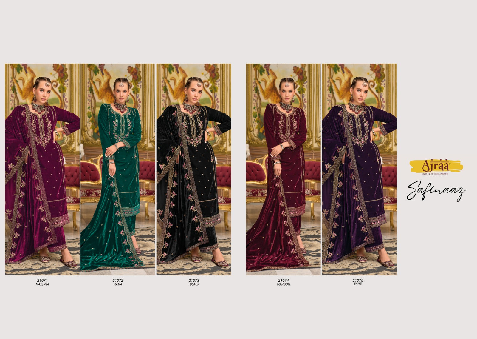 Safinaaz Ajraa Velvet Suits