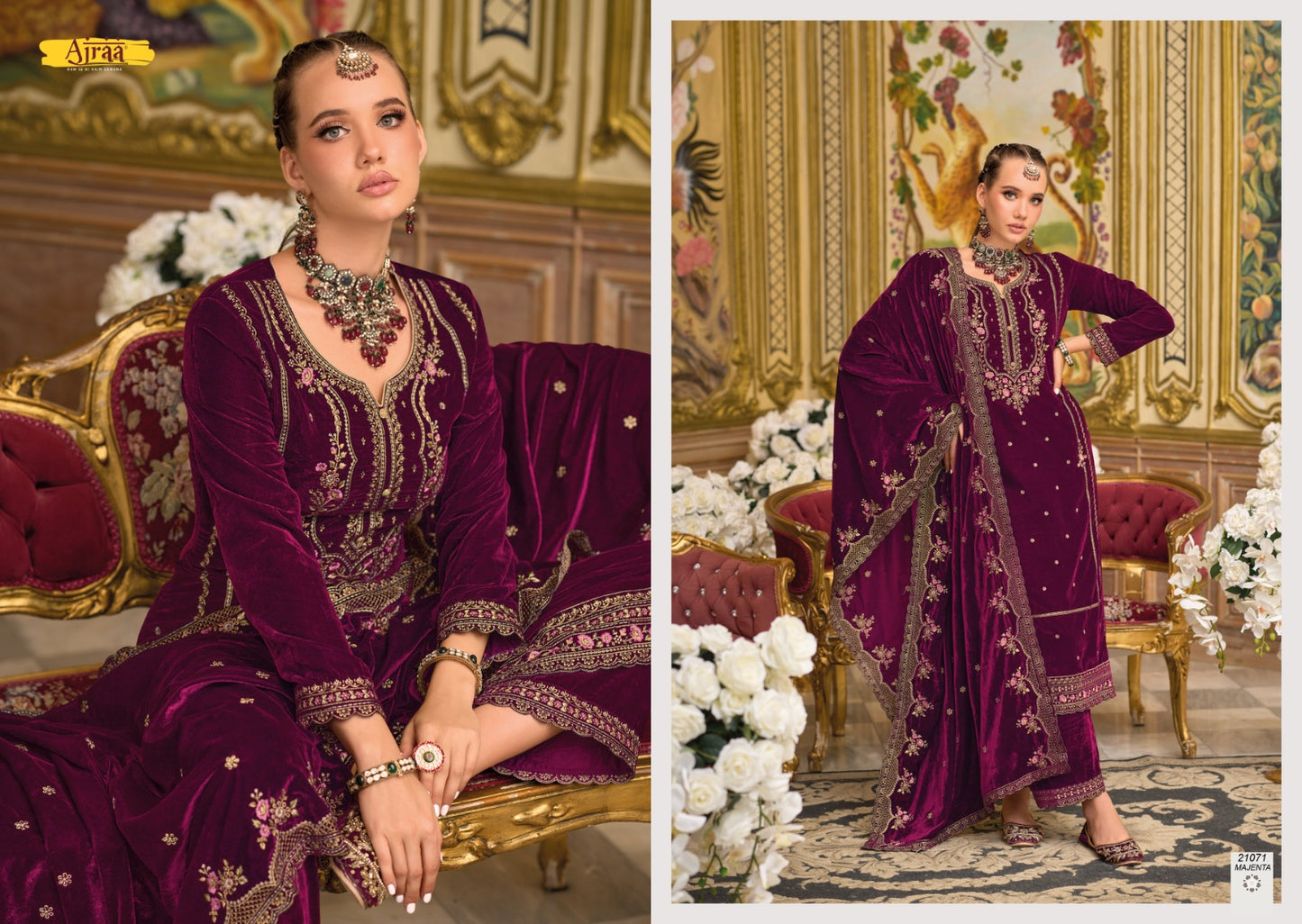 Safinaaz Ajraa Velvet Suits