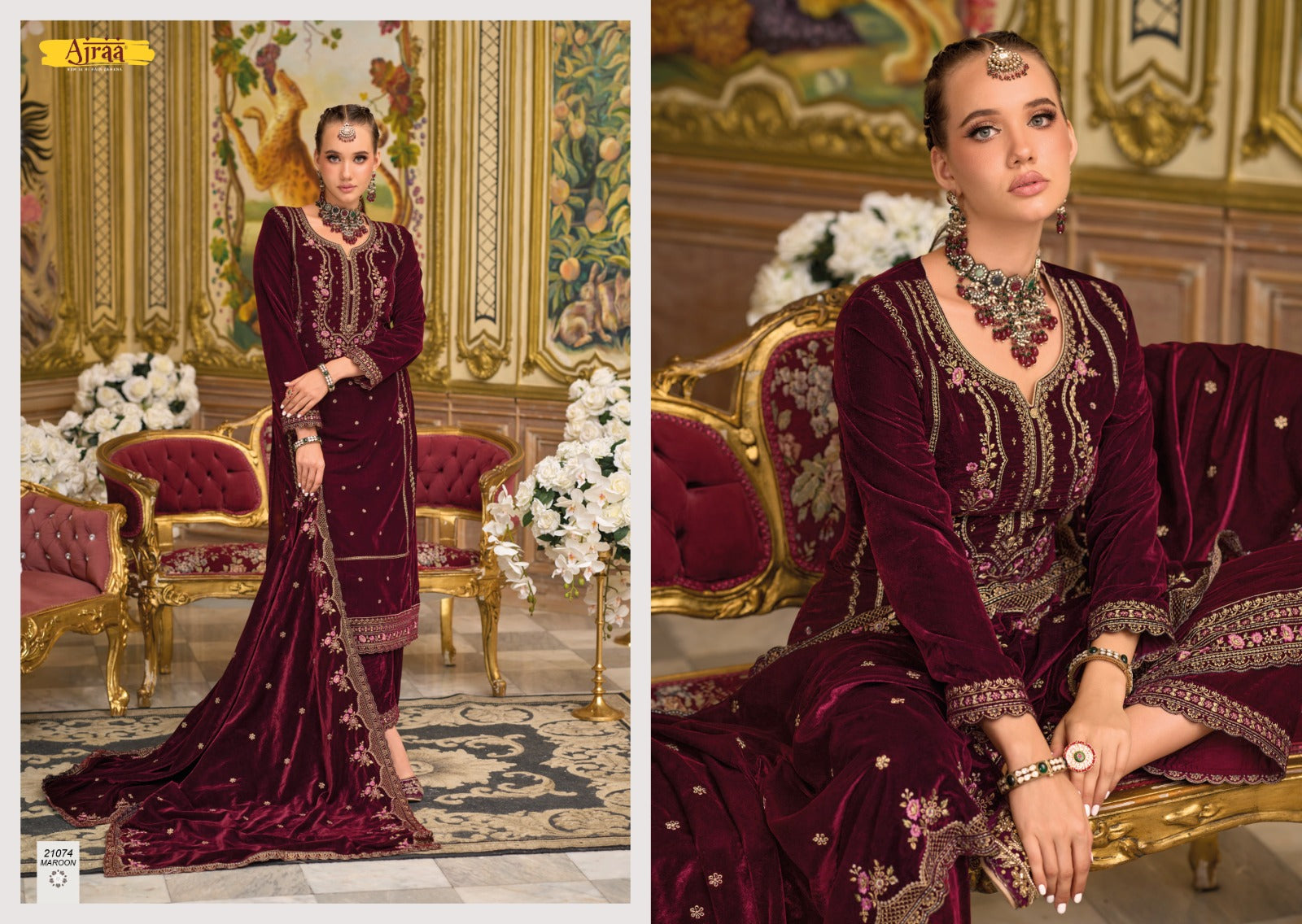 Safinaaz Ajraa Velvet Suits