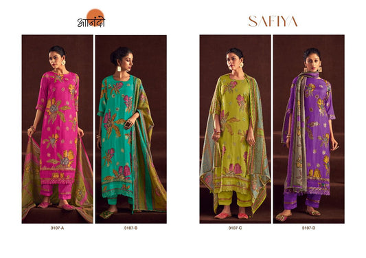 Safiya Anando Muslin Jacquard Pant Style Suits