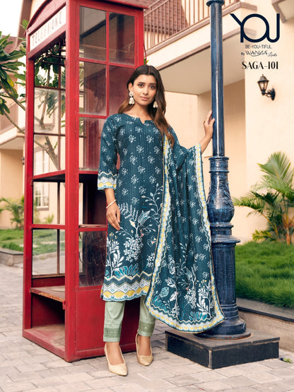 Saga 101-105 You Muslin Readymade Pant Style Suits