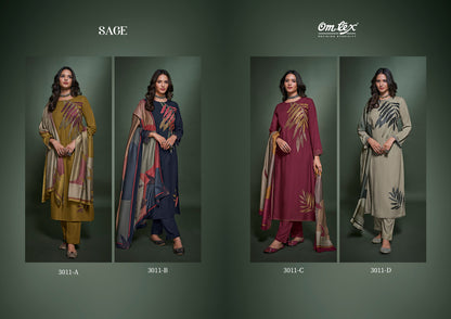 Sage Omtex Pashmina Suits