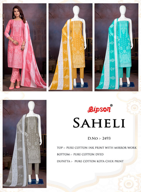 Saheli-2493 Bipson Prints Cotton Pant Style Suits