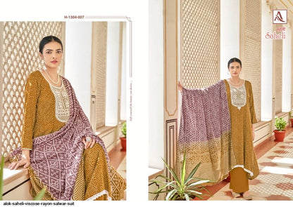 Saheli Alok Viscose Rayon Plazzo Style Suits