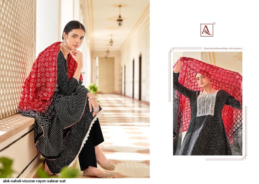 Saheli Alok Viscose Rayon Plazzo Style Suits