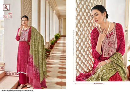 Saheli Alok Viscose Rayon Plazzo Style Suits