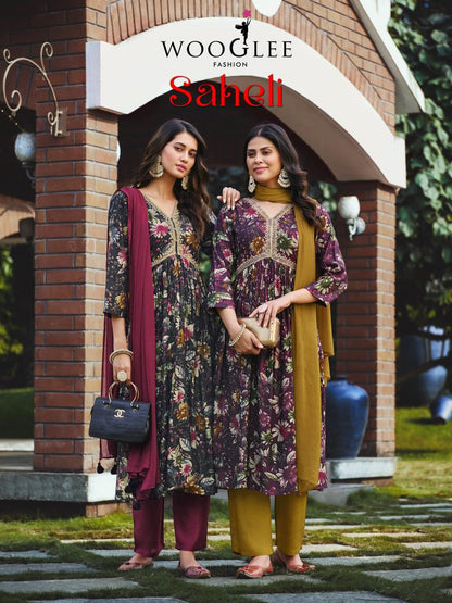 Saheli Wooglee Modal Print Readymade Pant Style Suits