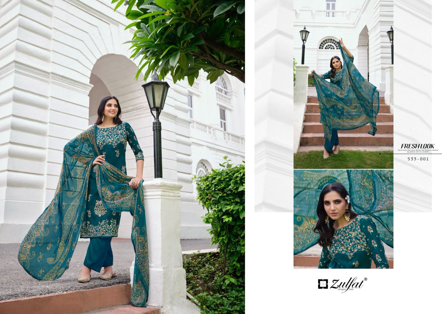 Saheli Zulfat Designer Cotton Pant Style Suits