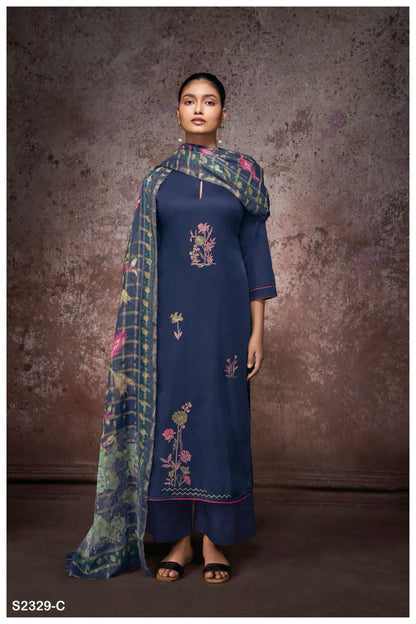 Saige 2329 Ganga Cotton Silk Plazzo Style Suits