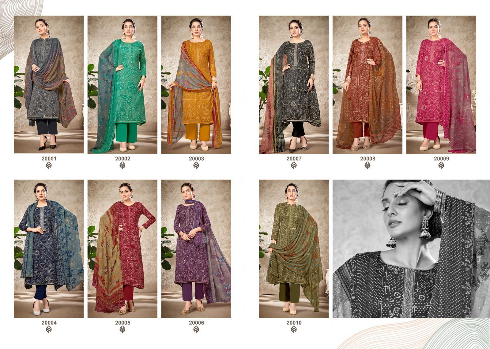 Saira Gold Salvi Fashion Cotton Slub Plazzo Style Suits