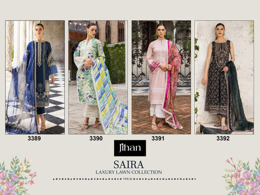 Saira Luxury Lawn Vol 1 Jihan Cotton Pakistani Salwar Suits