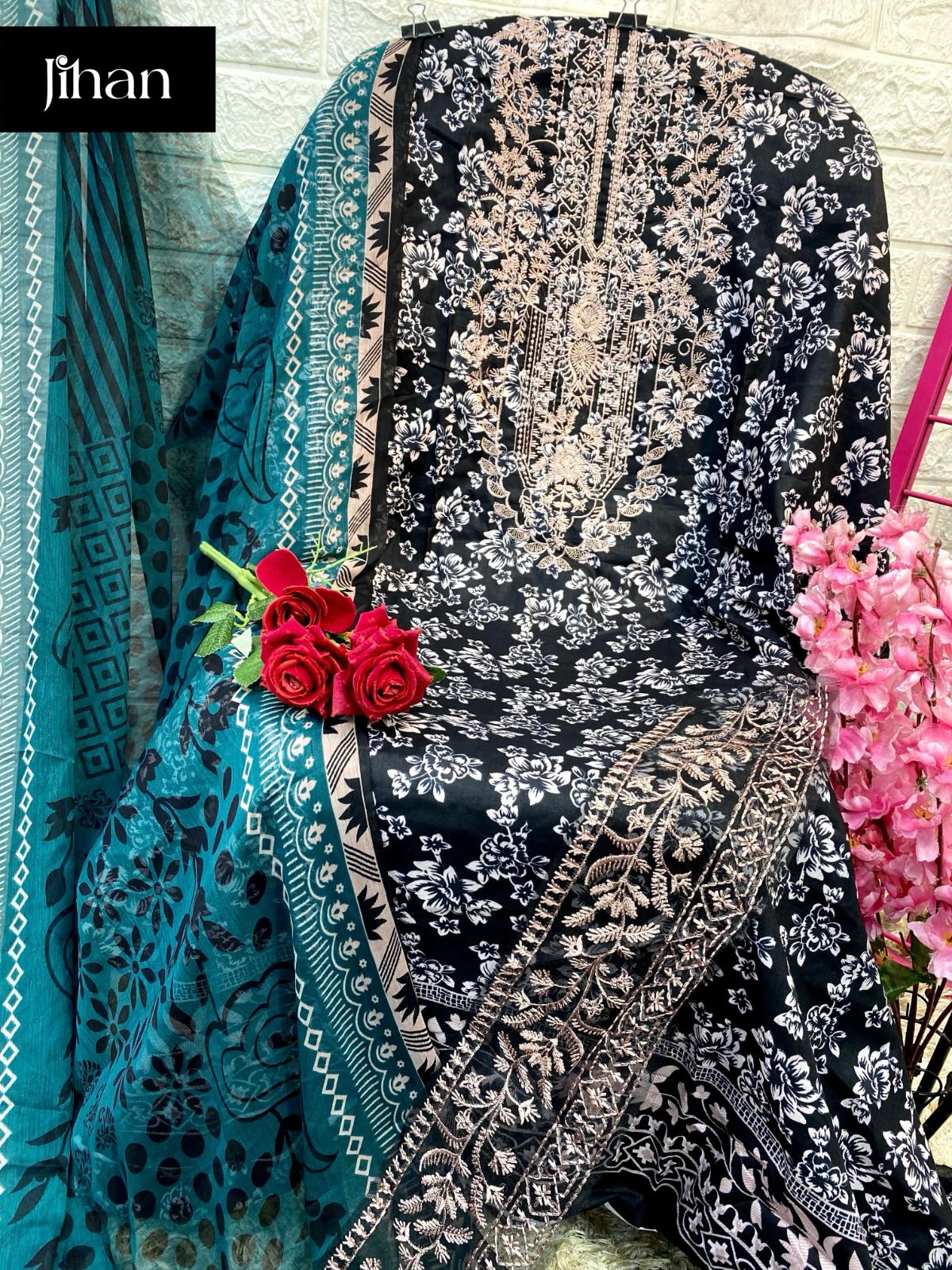 Saira Luxury Lawn Vol 1 Jihan Cotton Pakistani Salwar Suits