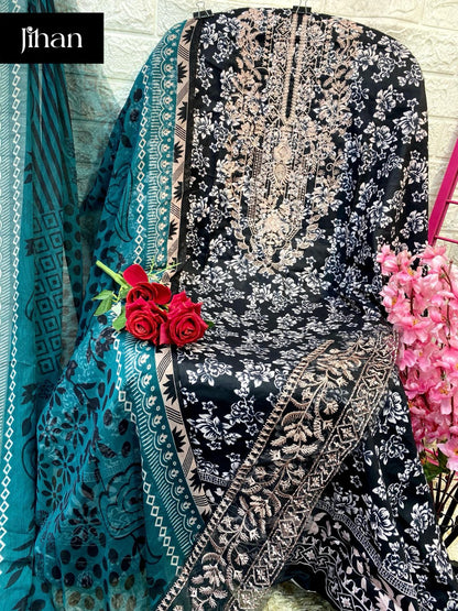 Saira Luxury Lawn Vol 1 Jihan Cotton Pakistani Salwar Suits