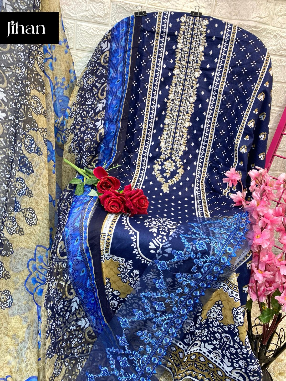 Saira Luxury Lawn Vol 1 Jihan Cotton Pakistani Salwar Suits