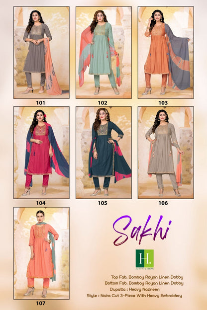 Sakhi H Dot Rayon Readymade Pant Style Suits
