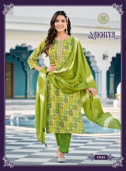 Sakhiya Vol 1 Passion Tree Rayon Readymade Pant Style Suits