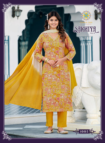Sakhiya Vol 1 Passion Tree Rayon Readymade Pant Style Suits