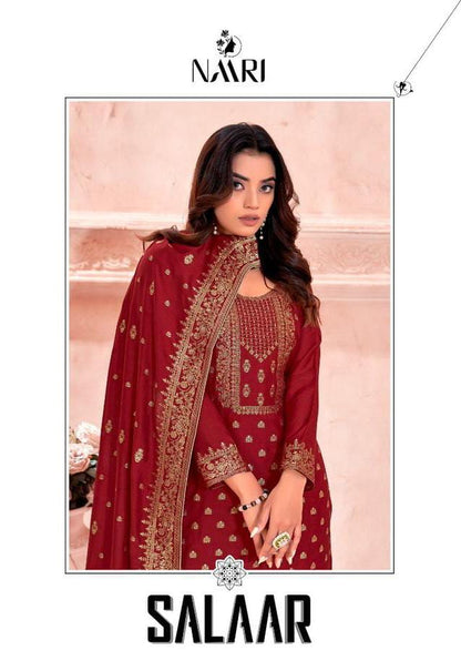 Salaar Naari Muslin Jacquard Plazzo Style Suits