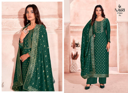 Salaar Naari Muslin Jacquard Plazzo Style Suits